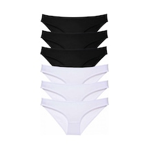 Royaleks 6 Adet Eko Set Likralı Kadın Slip Külot Siyah Beyaz
