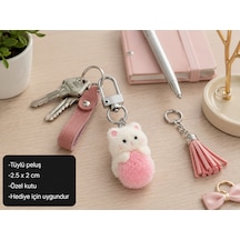 Mimi Peluş Kedi Charm Anahtarlık Sevimli Mini Çanta Aksesuarı Hediye