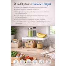 Dolap Ve Mutfak Tezgahı İçin Raf Düzenleyici, Buzdolabı Uyumlu Yükseltici Organizer, Metal Ayaklı Ek Raf, Çok Amaçlı Raf Düzenleyici Stand, Dolap, Tezgah Ve Buzdolabı İçin Uygun Çok Renkli