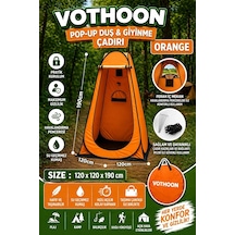 Otomatik Kabin Giyinme Çadırı 120x120x190 Cm Üst Havalandırma Yan Pencereli Duş & Wc Çadırı