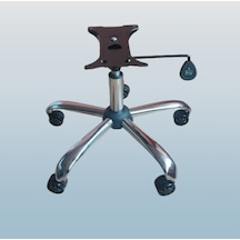 Tura Ofis Kromajlı Metal Ayak+çap 60 Mm Teker+amortisör+tek Kol M