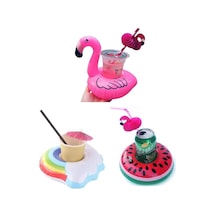 3lü Şişme Havuz Deniz Bardak Tutucu Float Bar Seti Standart