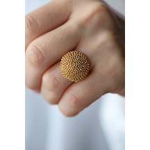 Yenigün Kuyumculuk 14 Ayar Altın Cimarlı Bombeli Yarım Daire Karpuz Yüzük Yzk59871