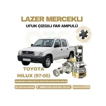 Toyota Hilux 1997 - 2005 Mercek Led Ufuk Çizgili Far Ampulü Led Şimşek Etkili