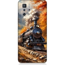 Xiaomi Poco X3 Gt Uyumlu Sonbaharda Buharlı Tren Desenli Silikon Kılıf Çok Renkli
