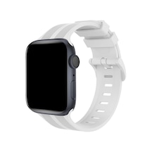 Watch 38mm Kr408 Çizgili Silikon Kordon - Beyaz Diğer