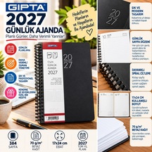 Gıpta 406-sek 17x24 Günlük Ajanda Eko Spiralli Siyah