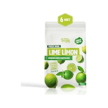 Dondurularak Kurutulmuş Lime Limon 16 G Freeze Dried Meyve Cipsi Çıtır Meyve Kurusu 6 Adet 18 G