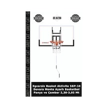 Egzersiz Basket Aktivite Sbp-10 Duvara Monte Ayarlı Basketbol Panya Ve Çember 2,30-3,05 Mt