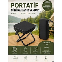 Katlanır Mini Kamp Sandalyesi Hafif El Çantası Boyutunda Portatif Taşınabilir Piknik Taburesi Çok Renkli