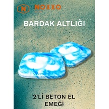 2 Li Beton Bardak Altlığı Betonun Şıklığı El Emeğinin Değeri Mavi Mavi