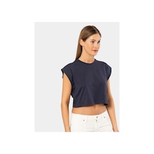 Türen Kadın Vatka Görünümlü Crop T-shirt 3402/lacivert 001 Türen Kadın Vatka Görünümlü Crop T-shirt 3402/lacivert 001