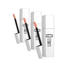 Kiss Me More Uzun Süre Kalıcı & Parlak Bitişli Likit Ruj 002 Aprıcot Marmalade 3 Paketi Abanoz