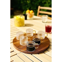 Clavera 6'li Kulplu Cam Çay Kahve Espresso Bardak Fincan Seti 150 Ml Diğer