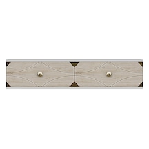 Tda1297btg - Alfa120 Duvara Montaj Tv Stand, Tv Rafı, Tv Sehpası Beyaz - Traverten - Gold 120cm