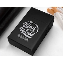 Bk Gift Kişiye Özel İsimli Siyah Çelik İçki Matarası Ve Sigara Kutusu Hediye Seti-5,  Hediyesi, Erkek Hediye, Alkol Matarası