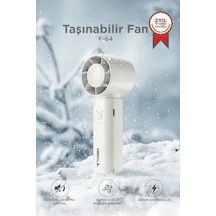 Şarjlı El Vantilatörü Fener Özellikli Taşınabilir Mini Fan F64 Beyaz