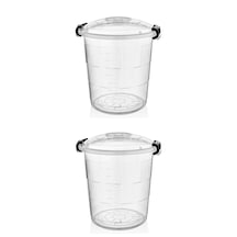 Rnl04 2 Adet 65 L Şeffaf Plastik Bakliyat Kovası 1112 92 2 Şeffaf