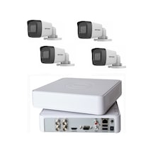 Hikvision DS-7104HGHI-K1 4 Kanal Hibrit Kayıt Cihazı 1 Adet + DS-2CE16DOT-EXIPF Full Hd 2mp Kamera Set 4 Adet