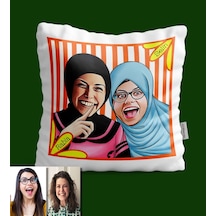 Kişiye Özel Türbanlı Karikatürlü Yastık 37767