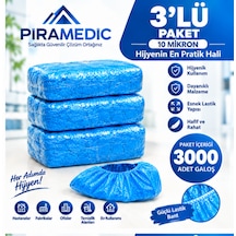 Piramedic Galoş 10 Micron 3000 Adet Mavi Galoş