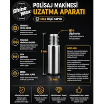 Shine Wax Polisaj Makinesi Uzatma Aparatı 5 Cm