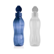 Eko Şişe 1 Litre Beyaz Ve Lacivert 2 Li Suluk Pratik Kapak Beyaz-lacivert