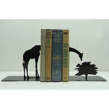 Zürafa Figürlü Dekoratif Metal Kitap Tutucu