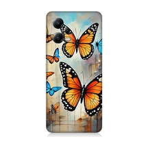 Xiaomi Poco X5 5g Uyumlu Uçuşan Renkli Kelebekler Desenli Silikon Kılıf Çok Renkli