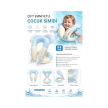 Toyflyer Boyun Destekli Çocuk Yüzme Simidi Kendinden Pompalı Mavi 2-6 Yaş Ar016