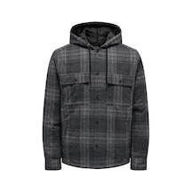 Only & Sons Only&sons Erkek Kapüşonlu Kışlık Gömlek 22027324 Siyah