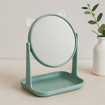 Yuvarlak 15 Cm Plastik Makyaj Aynası Kulaklı, Sepetli Çok Renkli