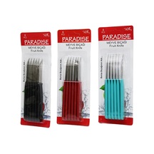 Paradise Meyve Bıçağı 6'lı Set Renkli Plastik Saplı
