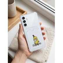 Samsung Galaxy A56 Boş Yapma Muz Detaylı Kart Bölmeli Şeffaf Telefon Kılıfı Mh-hs2172-8477