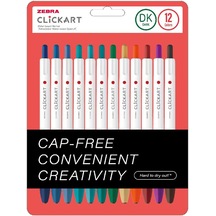 Zebra Clickart Market Pen 0.6mm 12'li Tükenmez Kalem Seti Dark Colours 12czdk