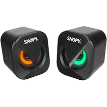 Snopy Sn-83u Led Işıklı 2 Watt X2 Siyah Usb 2.0 Rgb Işıklı Gaming 1+1 Mini Speaker Hoparlör Pc Bilgisayar Yanı Hoparlör