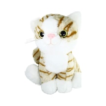 Sevimli Peluş Kedi Uyku Arkadaşı Hediyelik 30 Cm Kahverengi