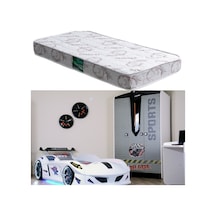 Arabalı Yatak, Jaguar Rüzgarlıklı Full Ledli Arabalı Yatak - Beyaz 1 Adet Comfort Yatak