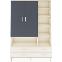 Arges Dolap 10 Raflı 4 Çekmeceli 2 Kapaklı 132x30x195 Aytaşı-antrasit/aytaşı Antrasıt/aytası