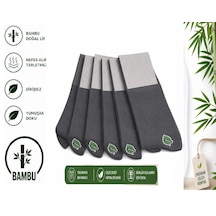Abani Classic 6 Çift Çorap Dikişsiz Bambu Terletmez Premium Mevsimlik Lüks Erkek Çorap Füme