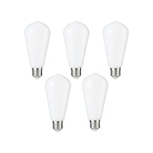 Orbus Milky 5li St6w Led Filament Ampul Beyaz Cam, Sarı Işık, 6w 540 Lümen E27 Duy