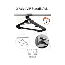 Siyah Plastik Elbise Kıyafet Askısı 3 Adet Plastik Elbise Askısı Siyah Vıp Plastik Siyah Tr Diğer