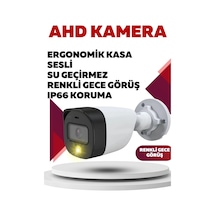 İrtech-2 Kameralı Güvenlik Kamera Seti Gece Renkli Görüşlü-sesli-su Geçirmez-tak Çalıştır G06