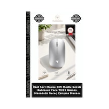 Özel Seri Mouse Çift Modlu Sessiz Kablosuz Fare Tm19 Gümüş Masaüstü Gereç Çalışma Masası