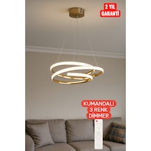 Ers Aydınlatma Okyanus Gold İle 3 Renk Kumaldalı Dımmer Özellıkleri Led Sarkıt Avize Altın