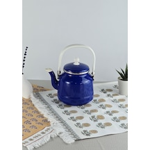 Alev Vintage Demlik - Emaye Çaydanlık, Kettle - 1 Litre, Lacivert