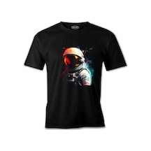 Uzayın Renkleri - Astronot Siyah Erkek Tshirt 001