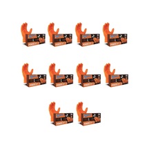 Dolphin Nitril Powergrip Ekstra Kalın Elmas Dokulu Eldiven Turuncu Xl Büyük Boy - 50'li 10 Paket