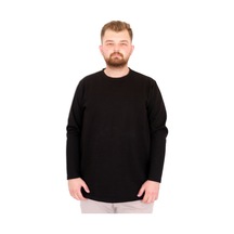 Mode Xl Büyük Beden Erkek Bisiklet Taka Sweatshirt İnterlok Pike U22464 Siyah Siyah