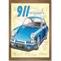 Cakasepetim Porsche 911 Kılasik Modeli Görseli Ahşap Mdf Tablo